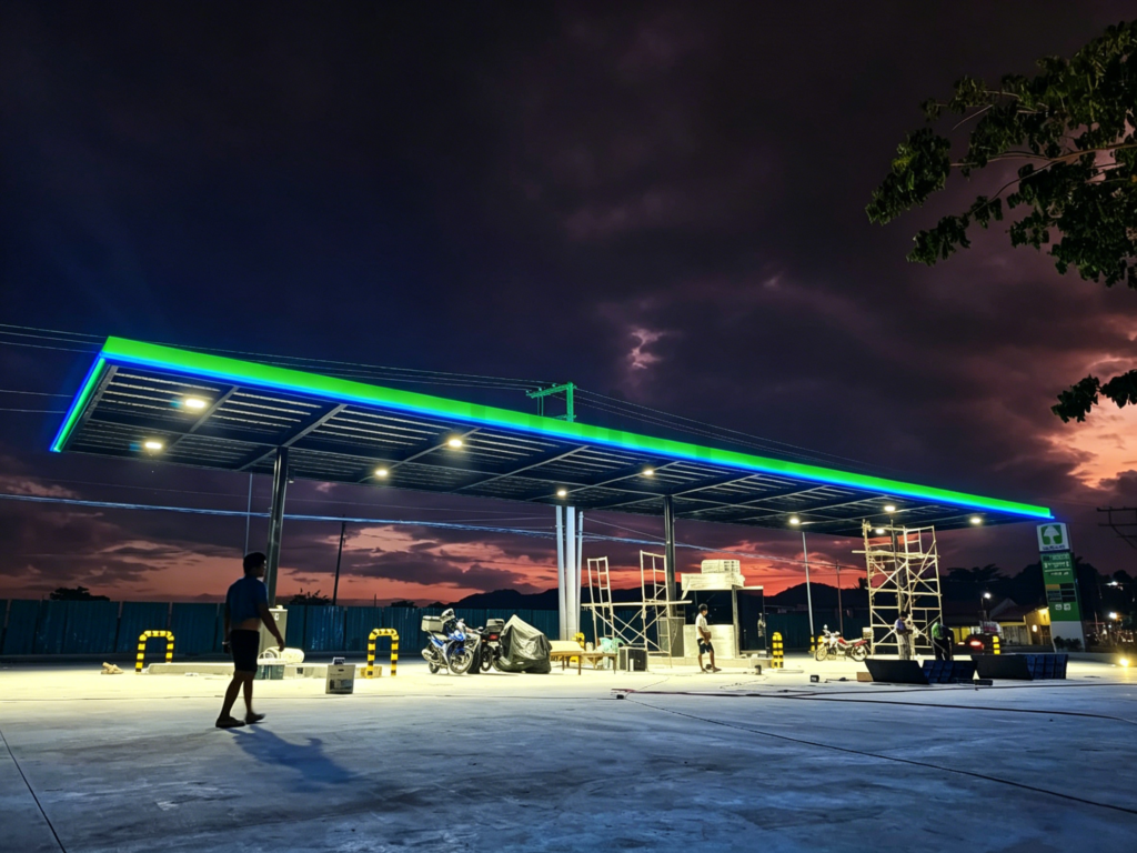 Longtu Explosion Proof LED Lights Deliver Safe and Energy-Efficient Illumination for a Modern Gas Station