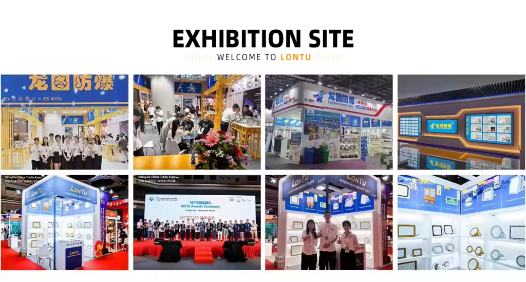 LONTU team attends international industrial exhibition, displays ATEX IECEx explosion proof lighting products for global hazardous area clients