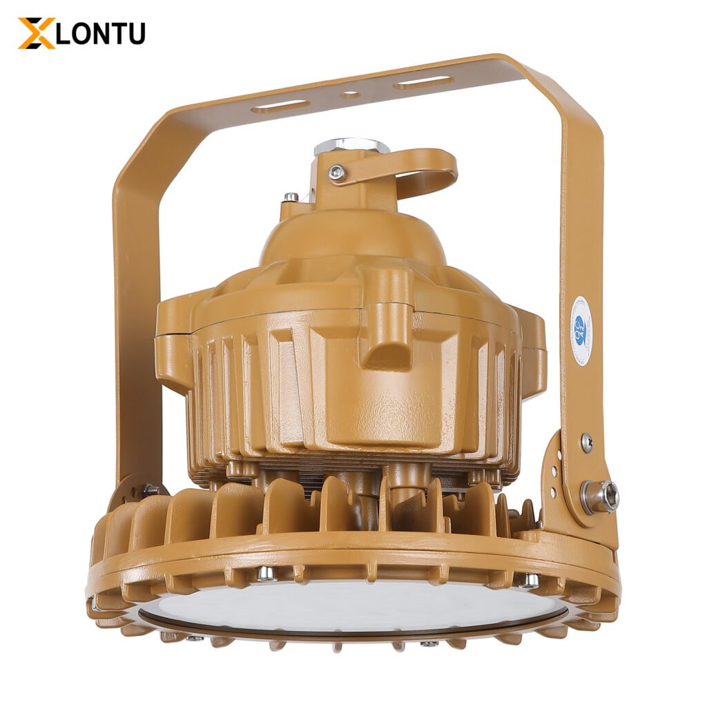 Sand Yellow National Standard LED Explosion Proof High Bay Light IP66 Die Cast Aluminum Industrial Hazardous Lighting for Chemical Plant Gas Station Mine Warehouse