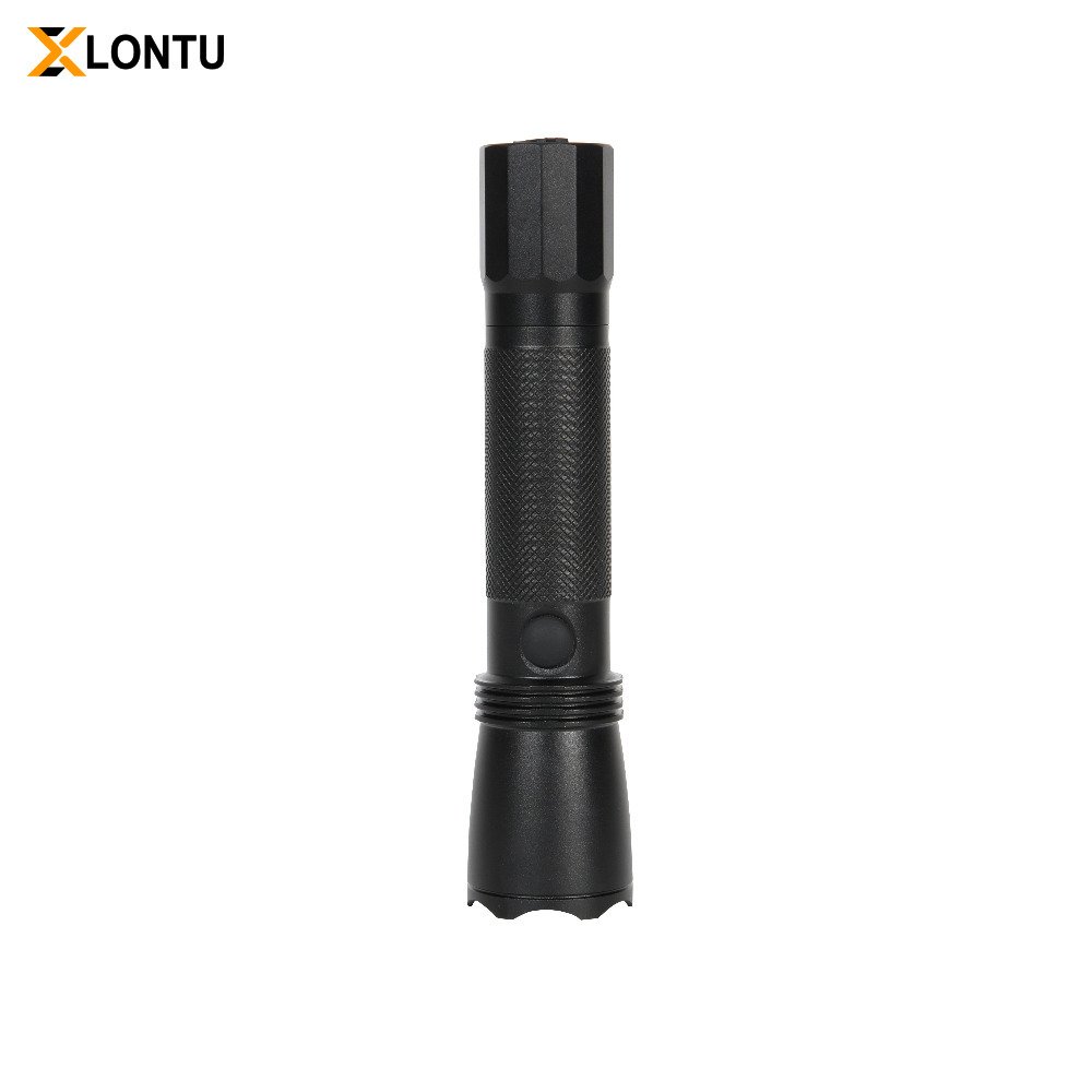 LONTU ATEX IECEx certified explosion-proof LED handheld flashlight, black anti-slip aluminum portable safety torch for hazardous chemical mining oil refinery sites