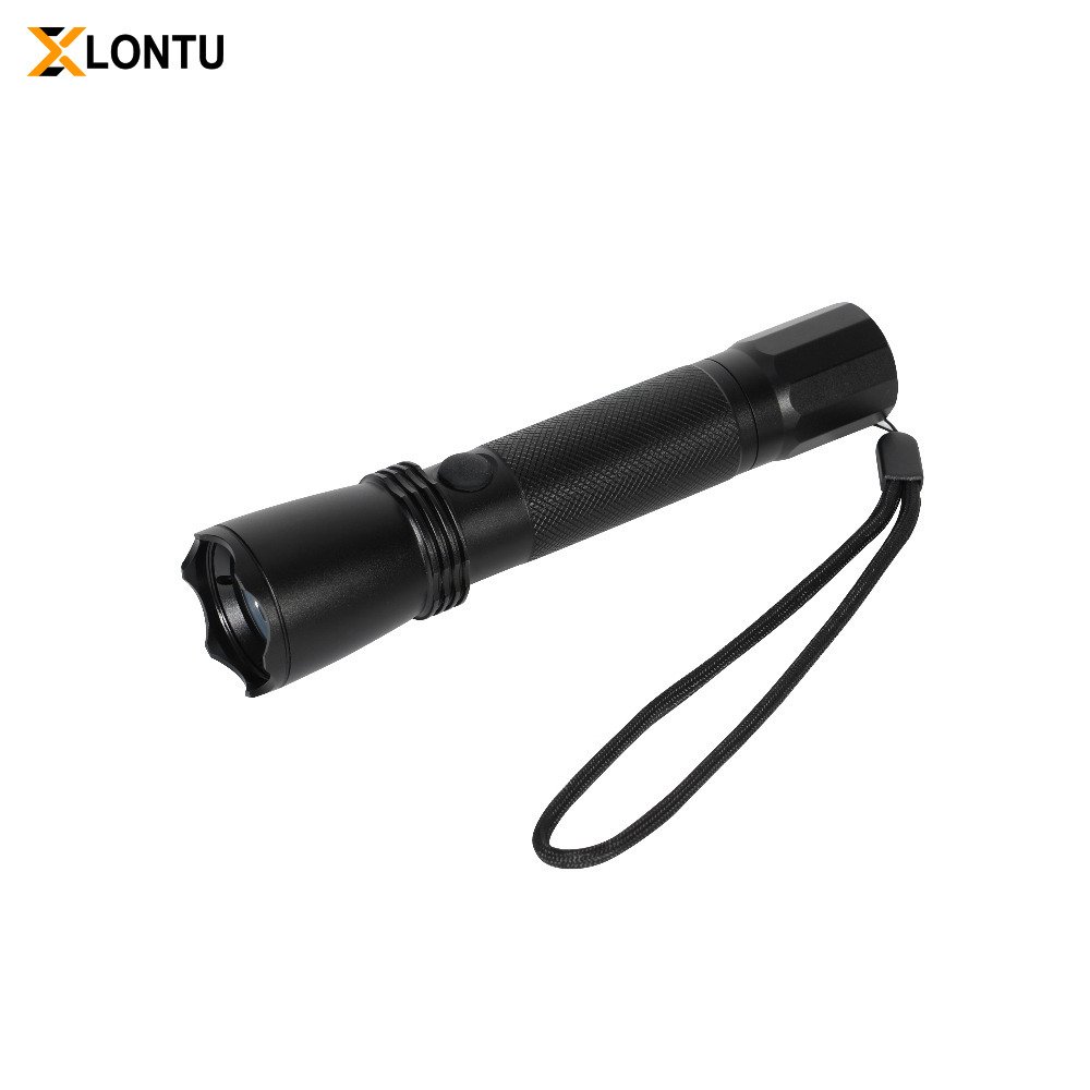LONTU ATEX IECEx certified explosion-proof LED handheld flashlight, black anti-slip aluminum portable safety torch for hazardous chemical mining oil refinery sites