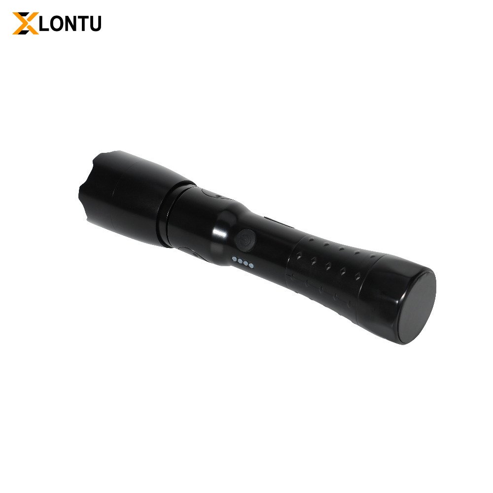 LONTU ATEX IECEx certified explosion-proof LED handheld flashlight, black anti-slip aluminum portable safety torch for hazardous chemical mining oil refinery sites