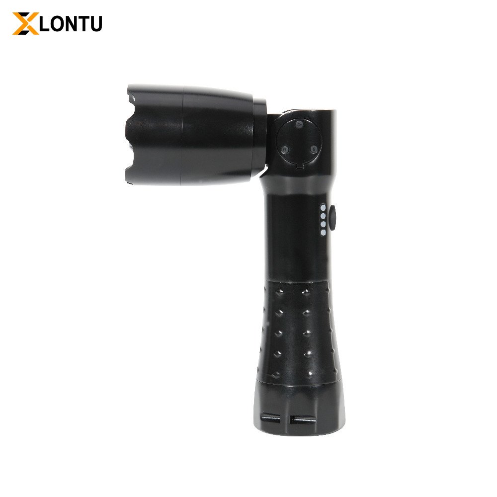 LONTU ATEX IECEx certified explosion-proof LED handheld flashlight, black anti-slip aluminum portable safety torch for hazardous chemical mining oil refinery sites