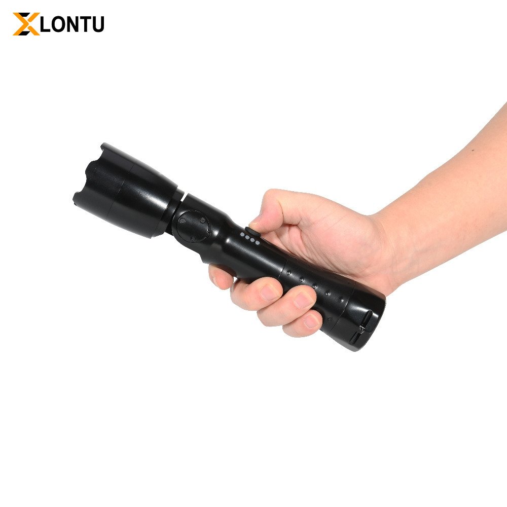 LONTU ATEX IECEx certified explosion-proof LED handheld flashlight, black anti-slip aluminum portable safety torch for hazardous chemical mining oil refinery sites