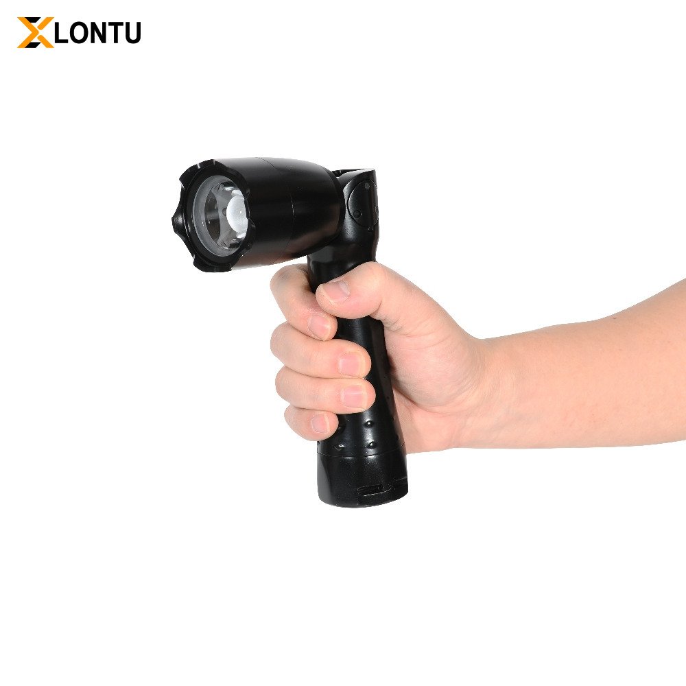 LONTU ATEX IECEx certified explosion-proof LED handheld flashlight, black anti-slip aluminum portable safety torch for hazardous chemical mining oil refinery sites