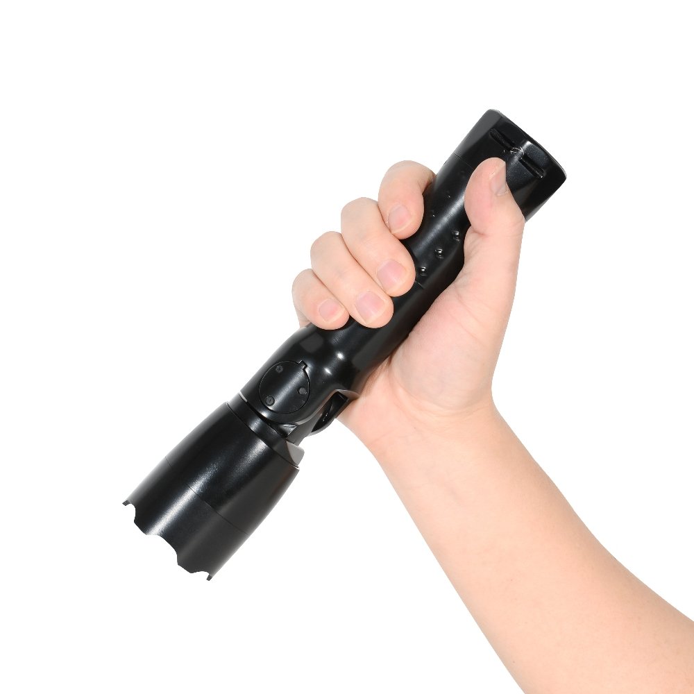 LONTU ATEX IECEx certified explosion-proof LED handheld flashlight, black anti-slip aluminum portable safety torch for hazardous chemical mining oil refinery sites