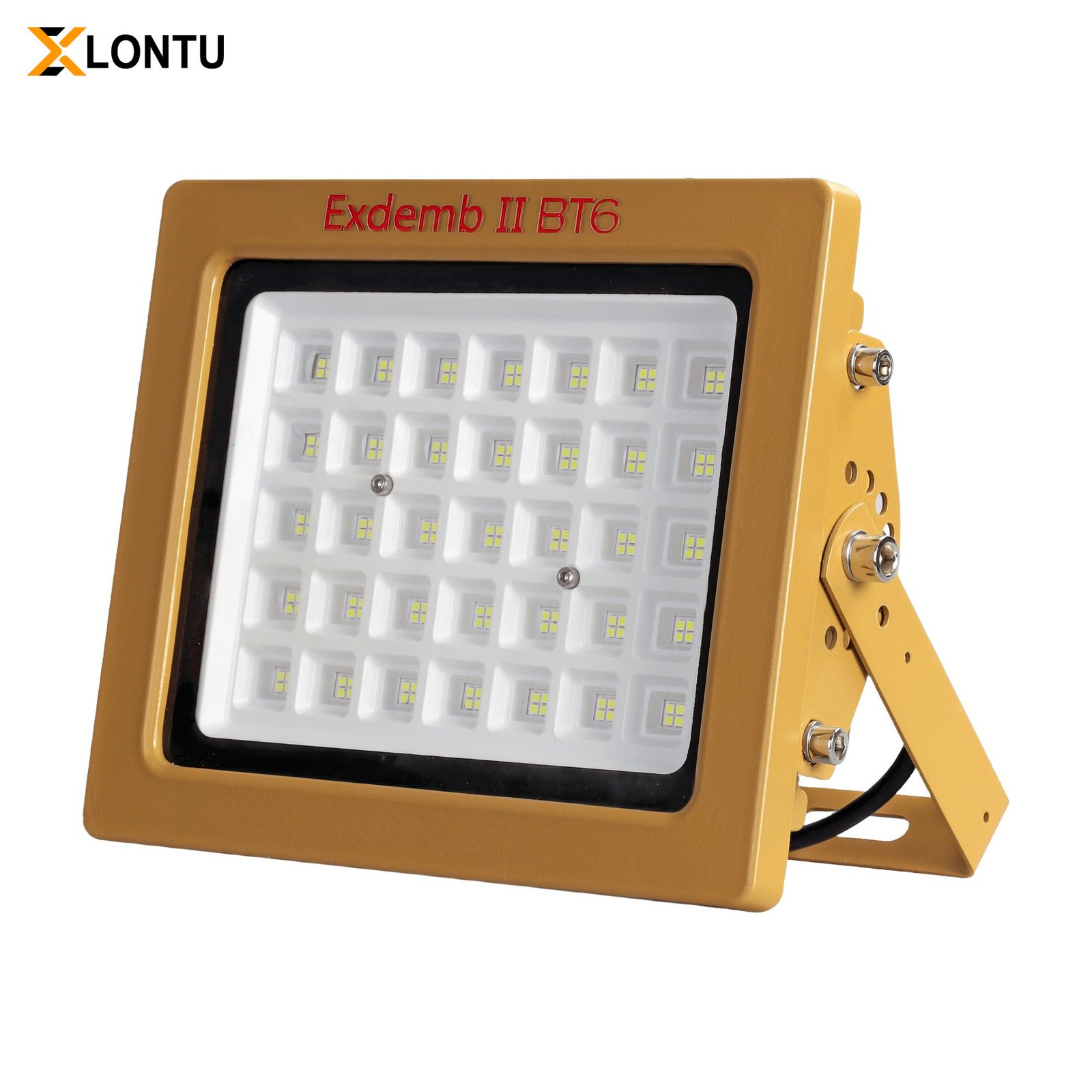 LONTU EXLT Series ATEX IECEx Explosion Proof LED Flood Light, die-cast aluminum anti-corrosion housing, 150W 200W adjustable bracket hazardous zone industrial floodlight for petrochemical mining warehouse