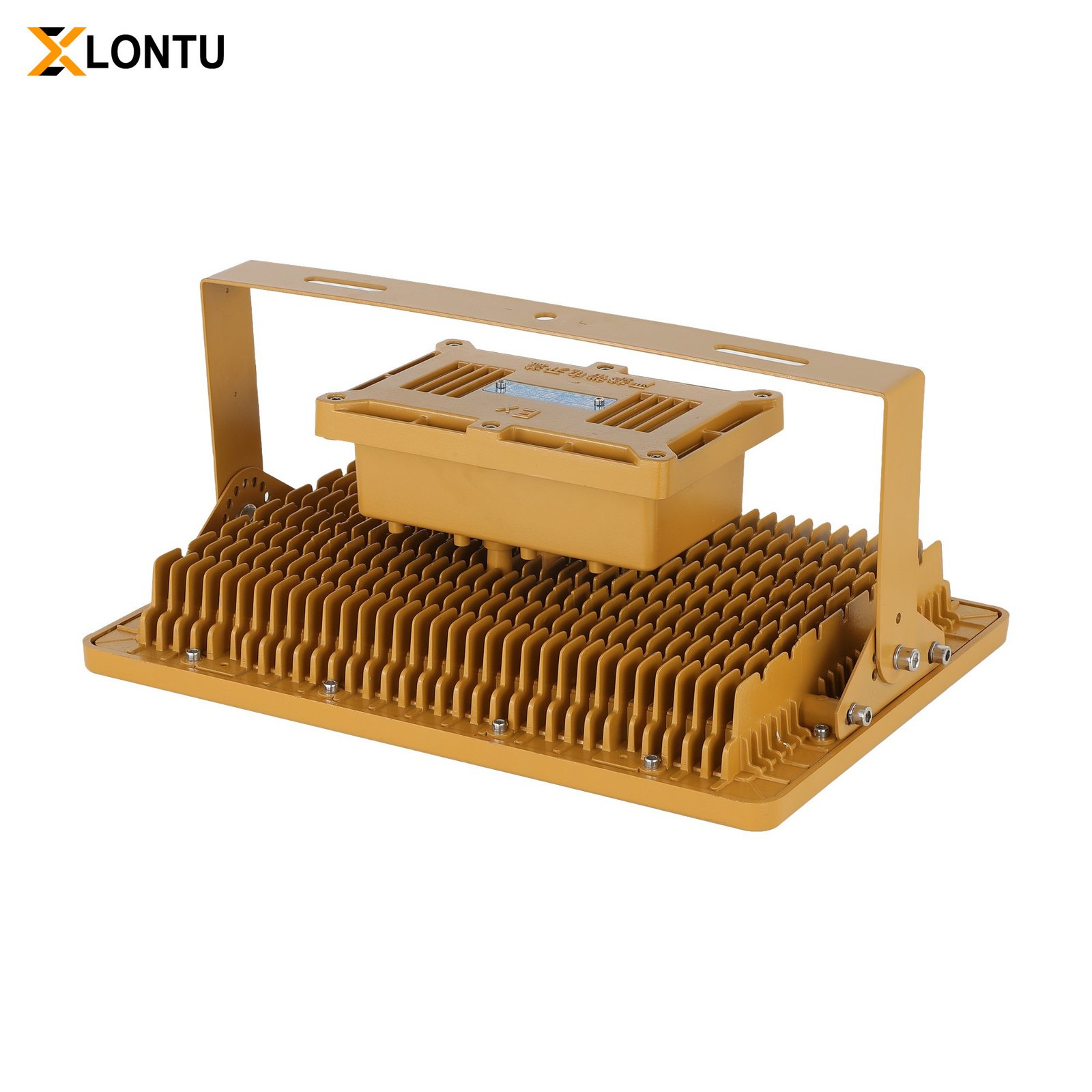 LONTU EXLT Series ATEX IECEx Explosion Proof LED Flood Light, die-cast aluminum anti-corrosion housing, 150W 200W adjustable bracket hazardous zone industrial floodlight for petrochemical mining warehouse