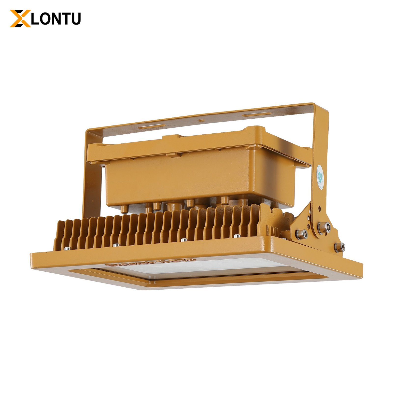 LONTU EXLT Series ATEX IECEx Explosion Proof LED Flood Light, die-cast aluminum anti-corrosion housing, 150W 200W adjustable bracket hazardous zone industrial floodlight for petrochemical mining warehouse