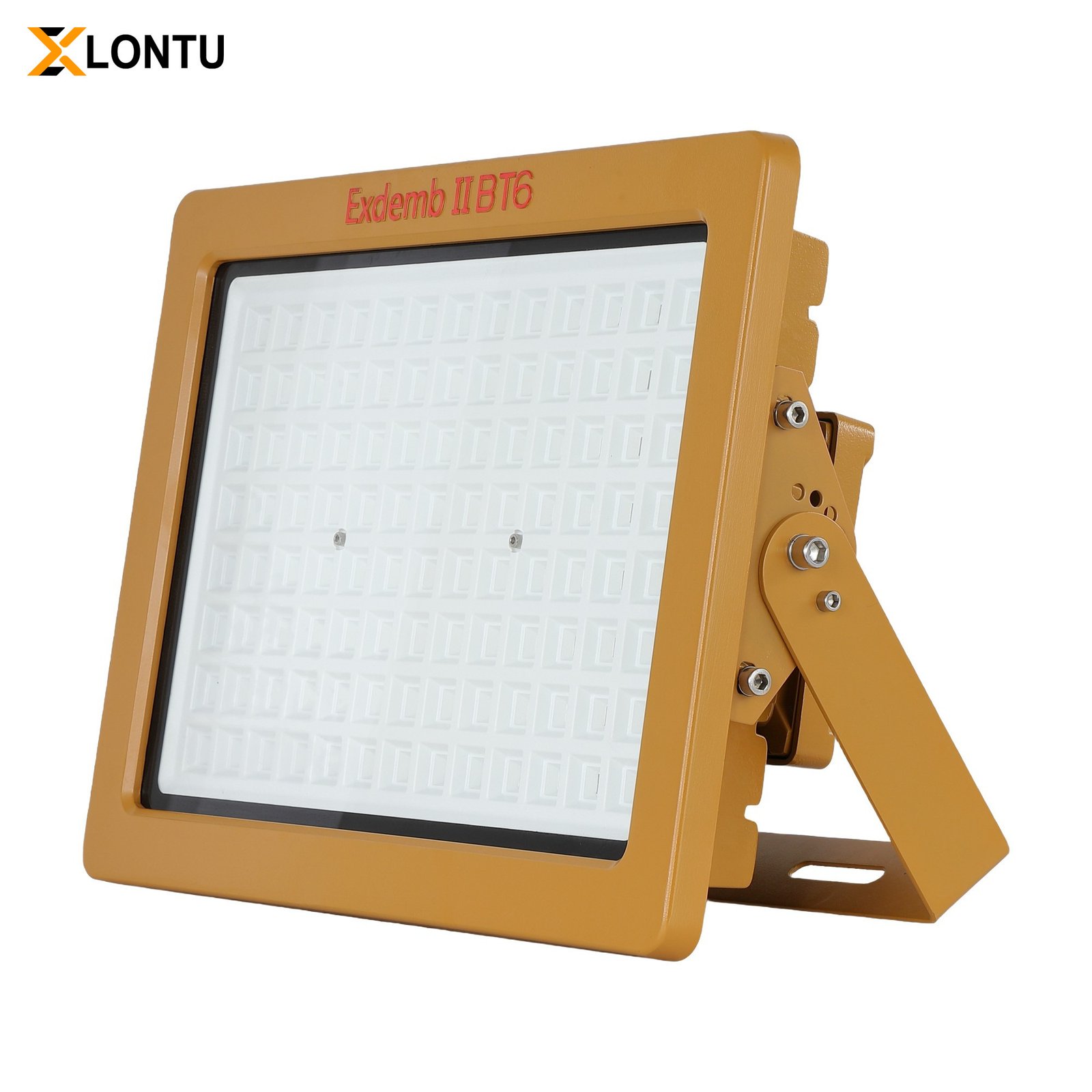 LONTU EXLT Series ATEX IECEx Explosion Proof LED Flood Light, die-cast aluminum anti-corrosion housing, 150W 200W adjustable bracket hazardous zone industrial floodlight for petrochemical mining warehouse