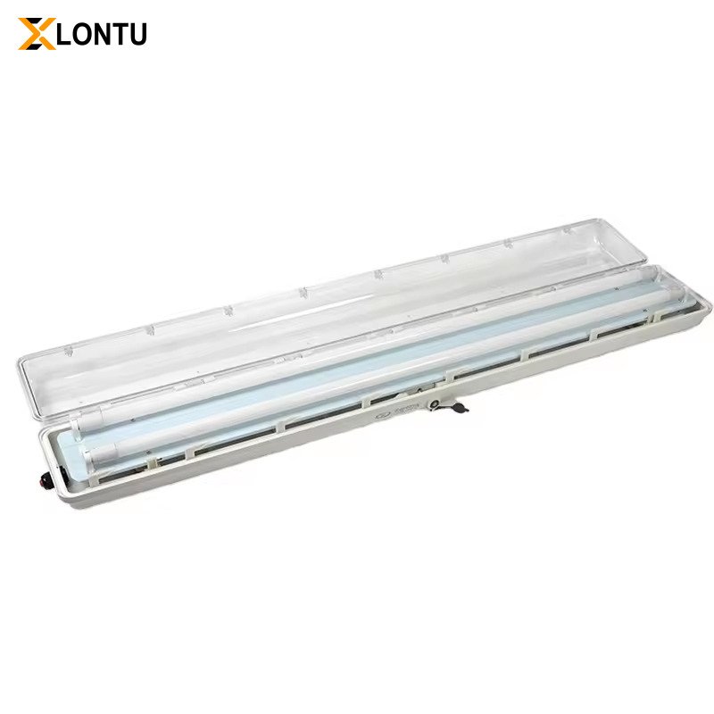 Full Plastic LED Explosion Proof Fluorescent Light Double Tube IP66 Waterproof Anti Corrosion Linear Batten Light for Warehouse Tunnel Chemical Plant