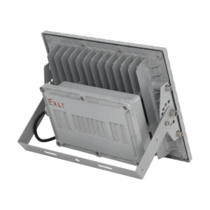Back side heat sink view ATEX Explosion Proof LED Flood Light, adjustable mounting bracket structure of IP66 hazardous area explosion-proof projector lamp