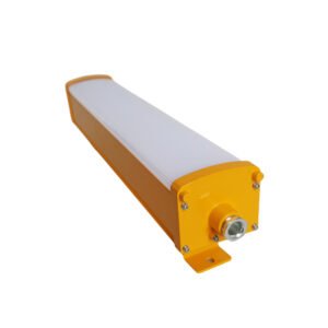 LONTU Explosion Proof Bracket Linear Light with safety wire guard, suspended mounting, ATEX IECEx certified hazardous zone fluorescent lamp for chemical mining warehouse