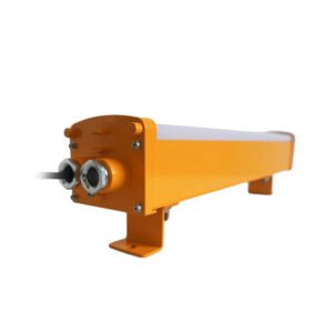 LONTU Explosion Proof Bracket Linear Light with safety wire guard, suspended mounting, ATEX IECEx certified hazardous zone fluorescent lamp for chemical mining warehouse