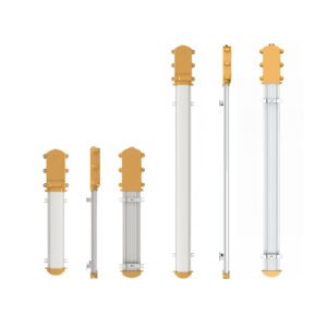 LONTU Explosion Proof Bracket Linear Light with safety wire guard, suspended mounting, ATEX IECEx certified hazardous zone fluorescent lamp for chemical mining warehouse