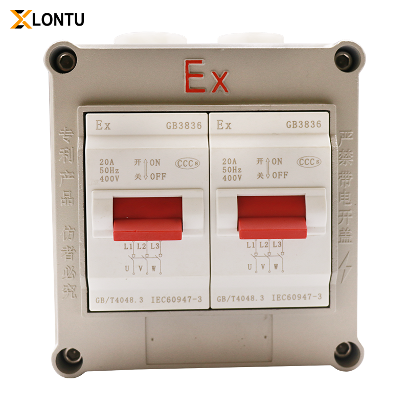 LONTU ATEX IECEx Explosion Proof Circuit Breaker Switch, flameproof overload protection isolating switch for hazardous zone electrical safety control