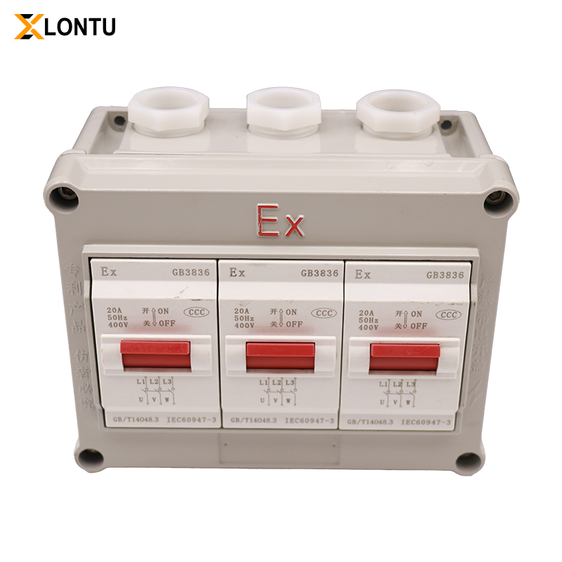 LONTU ATEX IECEx Explosion Proof Circuit Breaker Switch, flameproof overload protection isolating switch for hazardous zone electrical safety control