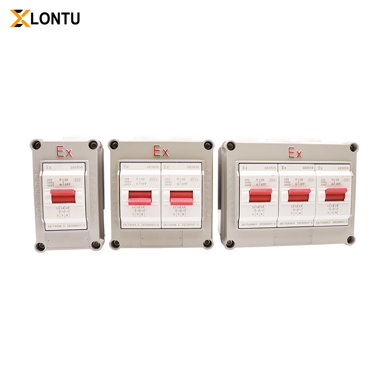 LONTU ATEX IECEx Explosion Proof Circuit Breaker Switch, flameproof overload protection isolating switch for hazardous zone electrical safety control