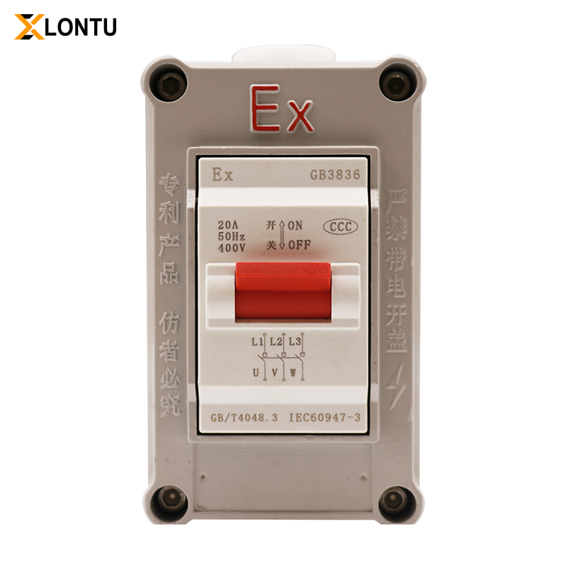 LONTU ATEX IECEx Explosion Proof Circuit Breaker Switch, flameproof overload protection isolating switch for hazardous zone electrical safety control